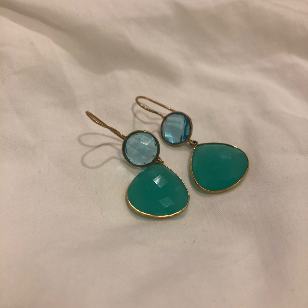 Blue Chalcedony Drop Earrings